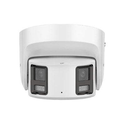 Hikvision Ds-2cd2387g2p-lsu/sl-blk 8MP Colorvu Turret 4mm Dual Head Strobe + Speaker Network Camera Panoramic Black