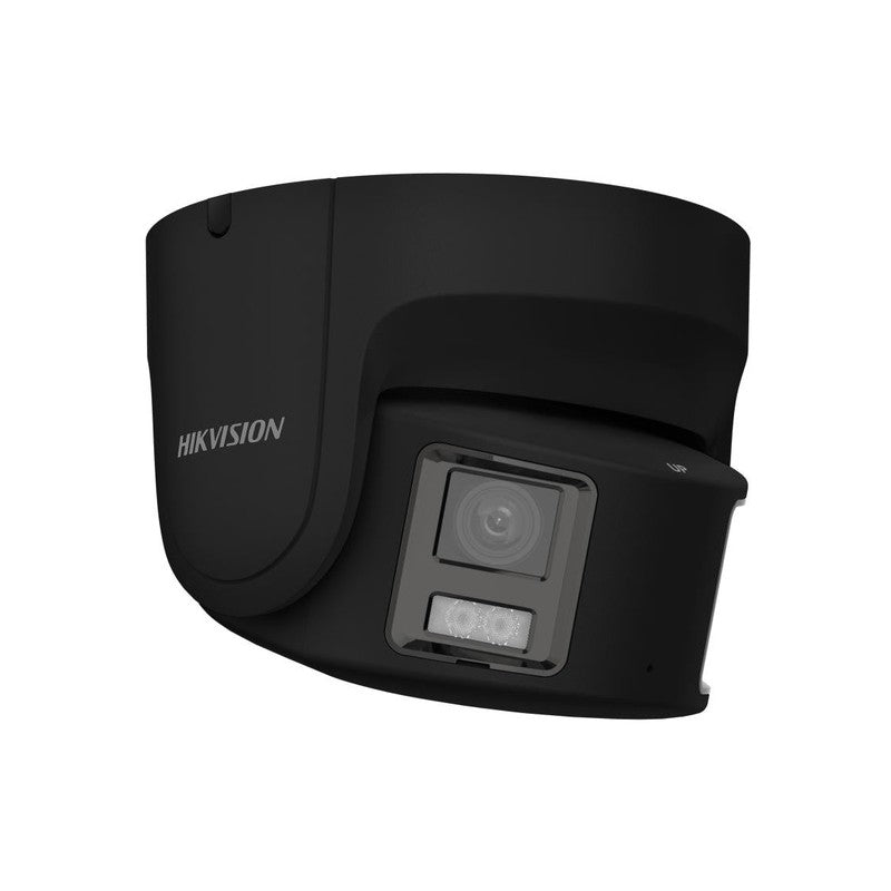 Hikvision Ds-2cd2387g2p-lsu/sl-blk 8MP Colorvu Turret 4mm Dual Head Strobe + Speaker Network Camera Panoramic Black