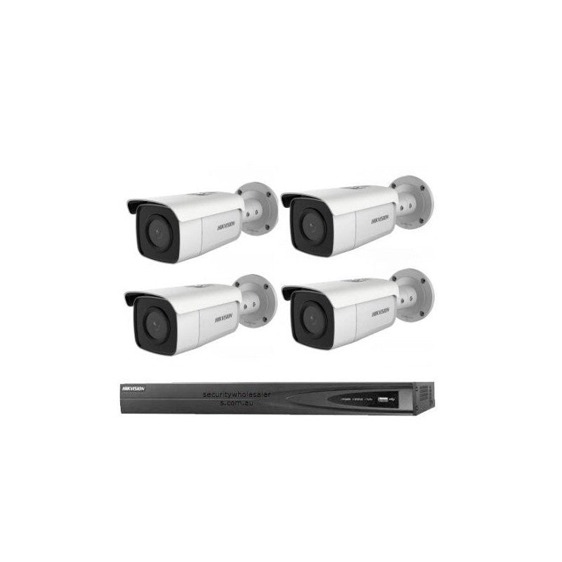 Hikvision 8MP 4ch Hikvision CCTV Kit: 4 X Outdoor Bullet Cameras Powered By Darkfighter & Acusense + 4ch NVR