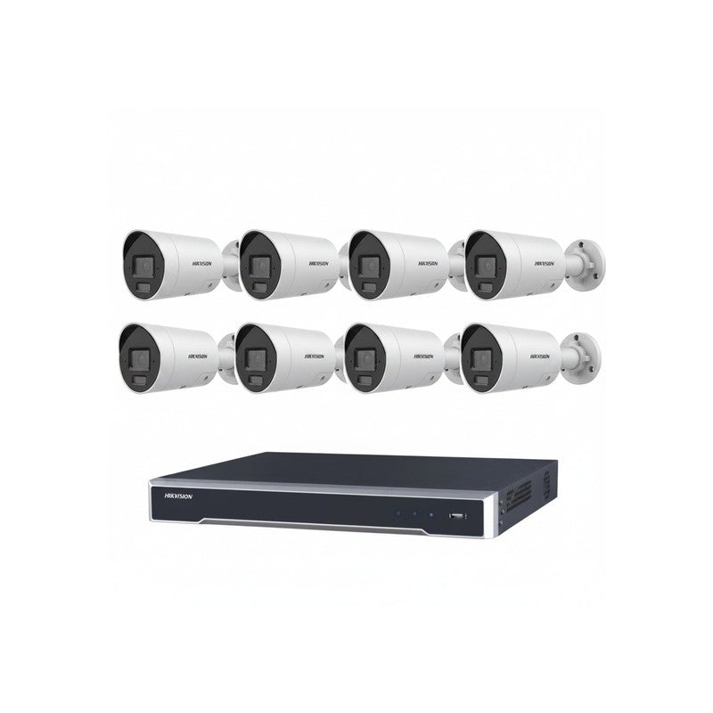 Hikvision 6MP 8ch CCTV Kit: 8x Darkfighter Mini Bullet Cameras 8ch POE NVR With 4tb