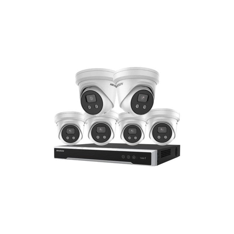 Hikvision 6MP 8ch CCTV Kit: 2 Liveguard Turret Cameras + 4 Acusense Turret Cameras + 8ch 4K POE NVR