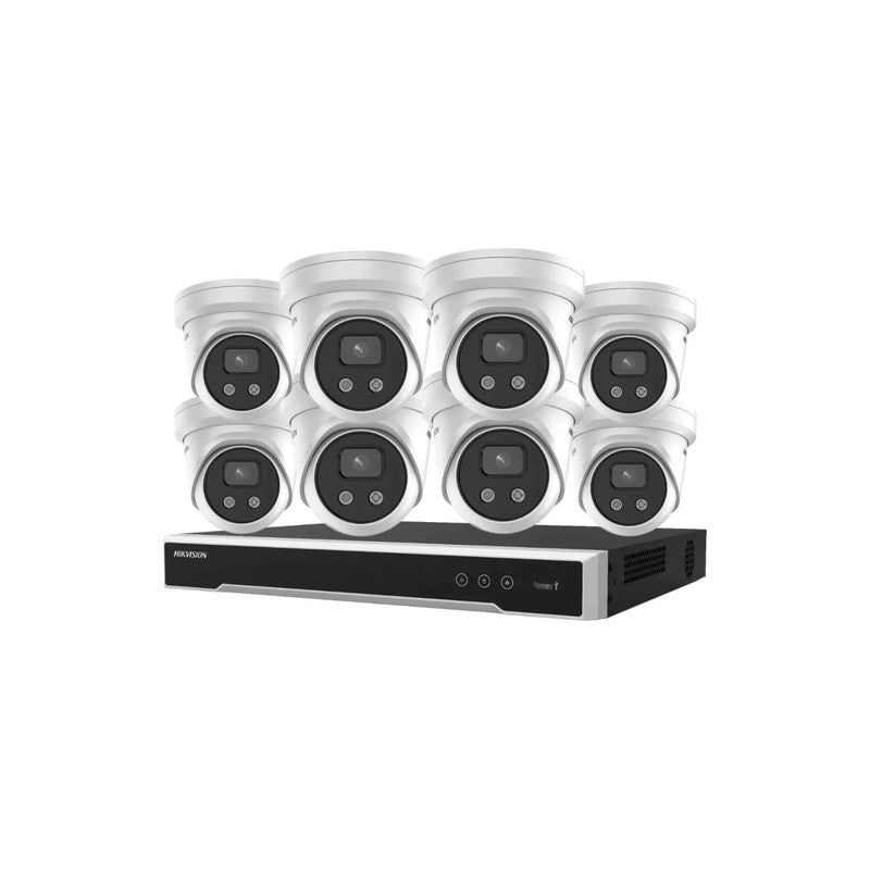 Hikvision 6MP Acusense CCTV Kit – 8x Turret Cameras With Mic + 8ch M Series POE NVR 4tb