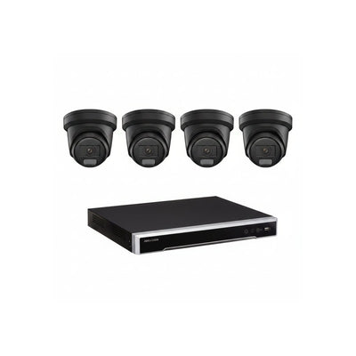 Hikvision 4 X 8MP Cameras + 4ch NVR CCTV Kit: 4 Acusense Turret Cameras + 4ch 4K NVR