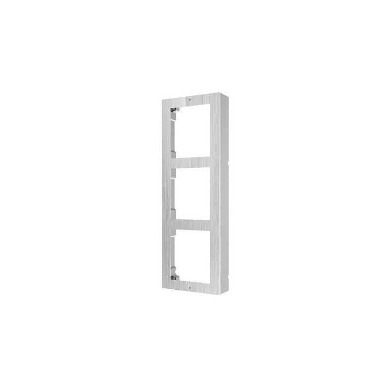 Hikvision Ds-kd-acw3/s 2nd Gen Intercom Triple Gang Housing, Surface Mount, Stainless Steel