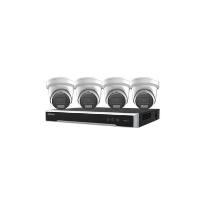 Hikvision 4 X 8MP Colorvu Hybrid 2387g2h Cameras + 8ch 4K NVR (no Hdd) Bundle: Strobe Light, Two-way Audio, Alarm Cameras & 8 Channel NVR CCTV Kit
