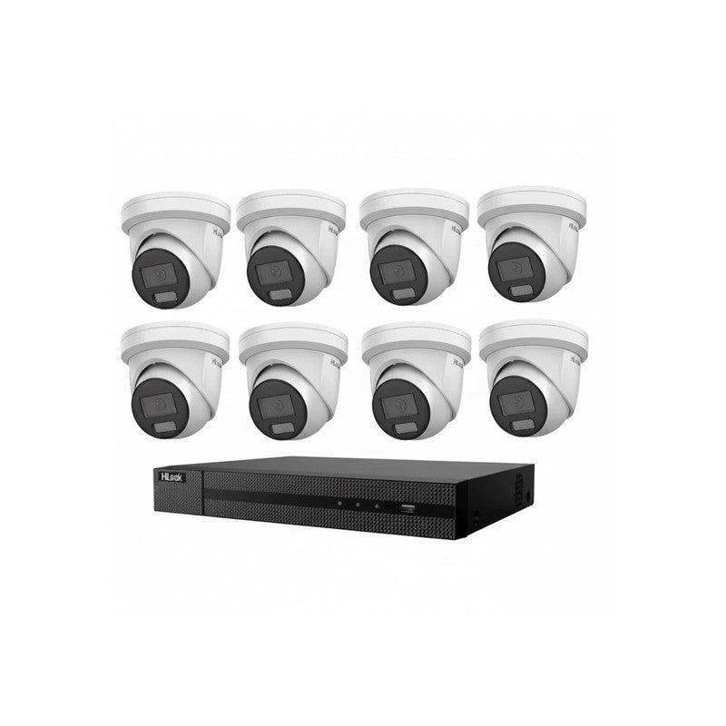 Hikvision Hilook Hikvision 6MP Acusense CCTV Kit – 8x Turret Ipc-t361h-mu + 8ch POE NVR (nvr-108mh-c/8p)
