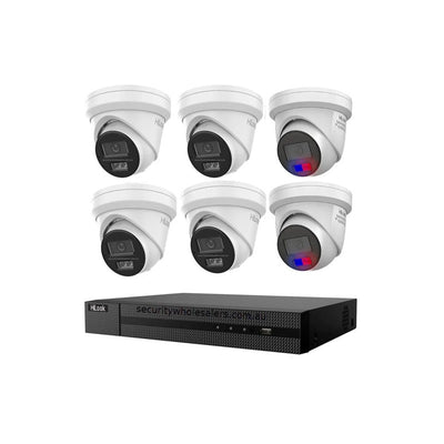 Hikvision Hilook By Hikvision 6MP 8ch CCTV Kit With 2 Colour Deterrence Cameras Ipc-t269-mu/sl + 4 Turret Cameras Ipc-t262h-mu