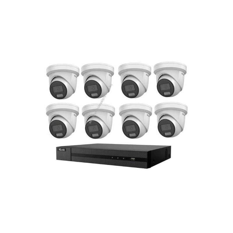 Hikvision Hilook Hikvision 8MP Acusense 16ch CCTV Kit With 8 Turret IP Cameras Ipc-t282h-mu