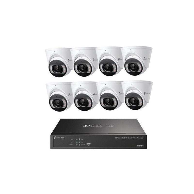 Tp-link Insight 5MP CCTV Kit: 8 X IP Turret Cameras (full-colour Speaker / Mic / Light) + 8ch NVR