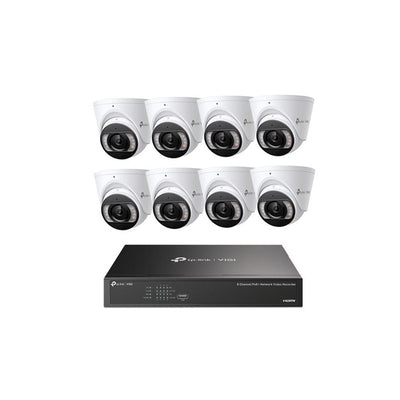 Tp-link Insight 5MP CCTV Kit: 8 X IP Turret Cameras (full-colour Speaker / Mic / Light) + 8ch NVR