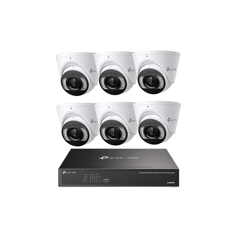 Tp-link Insight 5MP CCTV Kit: 6 X IP Turret Cameras (full-colour Speaker / Mic / Light) + 8ch NVR