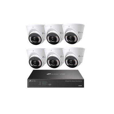 Tp-link Insight 5MP CCTV Kit: 6 X IP Turret Cameras (full-colour Speaker / Mic / Light) + 8ch NVR