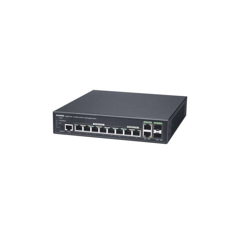 Vivotek Aw-gev-108a-130 Au, 2xgbe Bt 90w POE + 6xgbe 30w POE + 2xgbe Combo Vivocam L2 Managed POE Switch