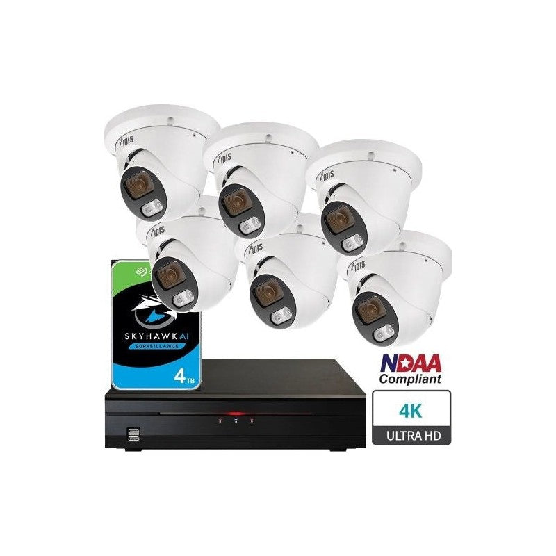 Idis 5MP CCTV Kit – 6 X Idis Lite / 16ch NVR With 4tb Installed Special Offer
