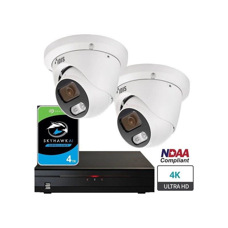 Idis 8ch NVR 2 X 5MP Turret Cameras Kit Idis-lite-cam-nvr-kit-1