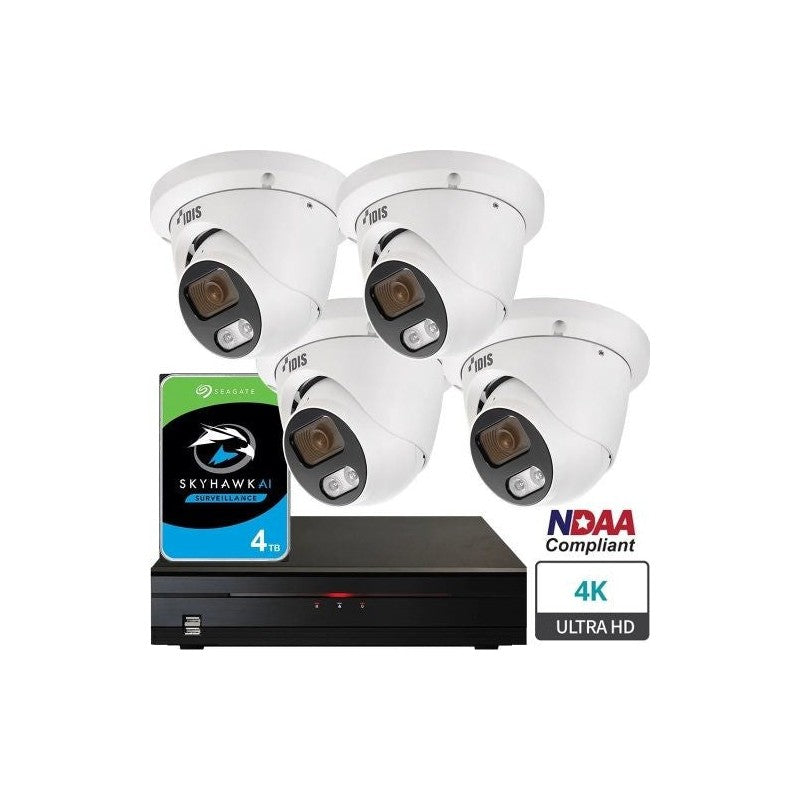 Idis 8ch NVR + 4 X 5MP Turret Camera Kit Idis-lite-cam-nvr-kit-2