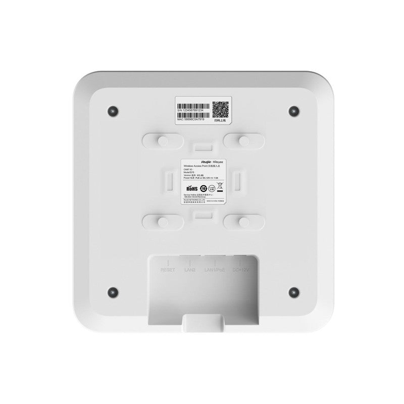 Ruijie Reyee Rg-rap2260(g) Ax1800 Wi-fi 6 Ceiling Access Point With Dual-band 2×2 Mu-mimo, 2 Gigabit Ports, Ruijie Cloud Management