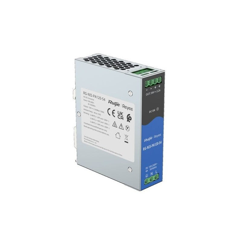 Ruijie Reyee Rg-nis-pa120-54 120w Industrial Power Adapter With 54v DC Output, Din-rail Installation, Rg-nis Switch Compatibility