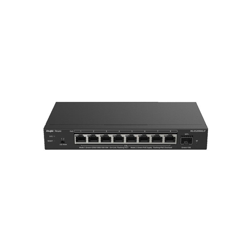 Ruijie Reyee Rg-es209mg-p 8-port 2.5g Cloud Managed POE Switch With 8 Poe+ Ports, 1 X 10ge Sfp+ Uplink, 130w POE Budget