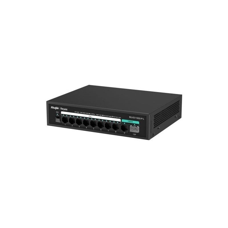 Ruijie Reyee Rg-es110gs-p-l 10-port Gigabit Unmanaged POE Switch With 8 Poe+ Ports, 1 Sfp Port, 120w POE Budget