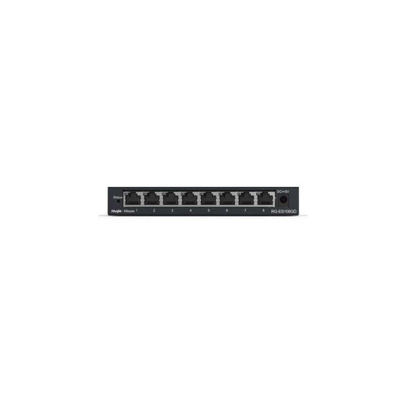 Ruijie Reyee Rg-es108gd 8-port Gigabit Unmanaged Desktop Switch With Ruijie Cloud Visibility, Metal Casing, Fanless Design