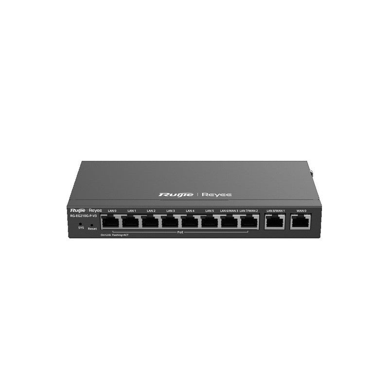 Ruijie Reyee Rg-eg210g-p-v3 10-port Gigabit Cloud Managed POE Router With 110w POE Budget, 200 Users, 1000mbps Throughput