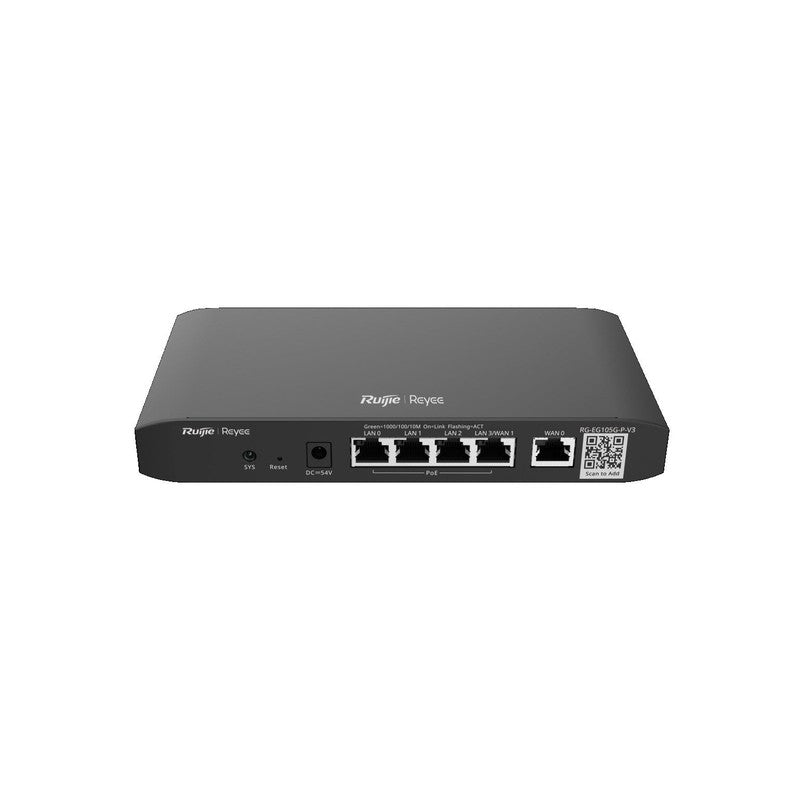 Ruijie Reyee Rg-eg105g-p-v3 5-port Gigabit Cloud Managed POE Router With 4 Poe+ Ports, 100 Users, 600mbps Throughput