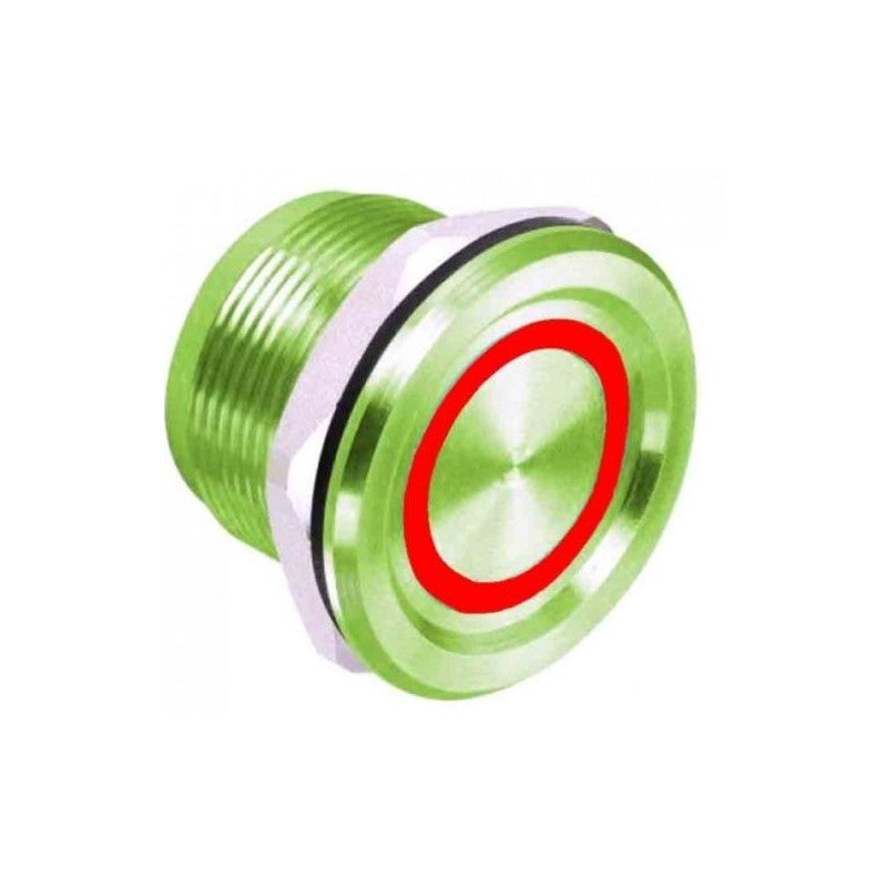 Rosslare Piezo Button Green Illuminated Ring Ip68 Single Pole/single Throw (sp/st) Momentary