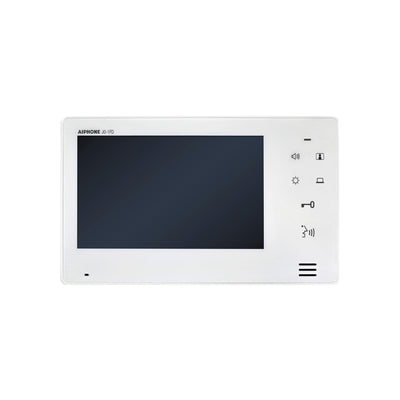 Jo Series 2/4-wire Intercom Sub Monitor White Residential 7 Inch Display Capacitive Touchscreen Plastic Lock Output(dry Contact) Sub Door Station 18vdc