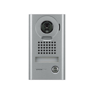 Jo Series 2/4-wire Intercom 1 Button Audio/video Door Station Silver Residential Mechanical Button Metal Ip54 Ik08 Sub Door Station Power By Monitor Bus