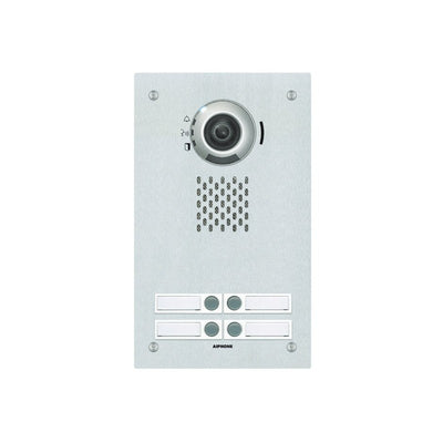 Ix Series IP Intercom 4 Button Audio/video Door Station Silver Commercial Mechanical Button 1.23mp Stainless Steel Ip65 Ik08 H.264 Lock Output(dry Contact) Alarm Input Sub Door Station Up To 32gb Micro SD Card 48v POE Switch