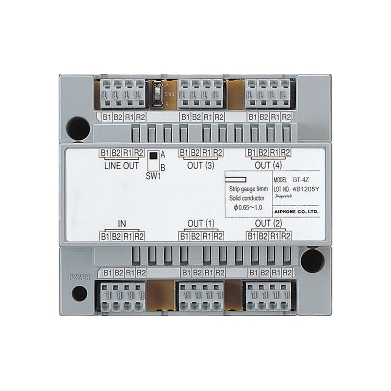 Gt Series 4-wire Intercom 4-way Video Distributor Grey Apartment Plastic 4 X Outputs Sub Door Station Power By Bus Controller