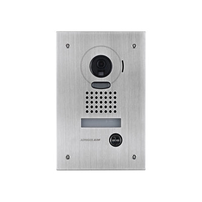 Jo Series 2/4-wire Intercom 1 Button Audio/video Door Station Silver Residential Mechanical Button Stainless Steel Ip54 Ik07 Power By Monitor Bus
