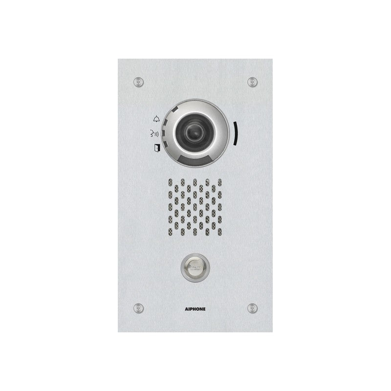 Ix Series IP Intercom 1 Button Audio/video Door Station Silver Commercial Mechanical Button 1.23mp Stainless Steel Ip65 Ik08 H.264 Lock Output(dry Contact) Alarm Input Sub Door Station Up To 32gb Micro SD Card 24vdc/48v POE Switch