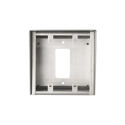 Aiphone Sbx-2g/au 2-gang Surface Mount Box Rainhood Weather Resistant Polished Stainless Steel 122.2hx123.8wx90.5d (mm)