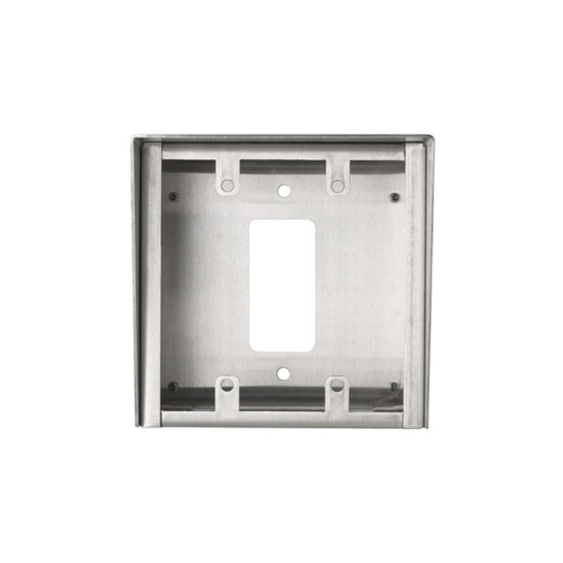 Aiphone Sbx-2g/au 2-gang Surface Mount Box Rainhood Weather Resistant Polished Stainless Steel 122.2hx123.8wx90.5d (mm)