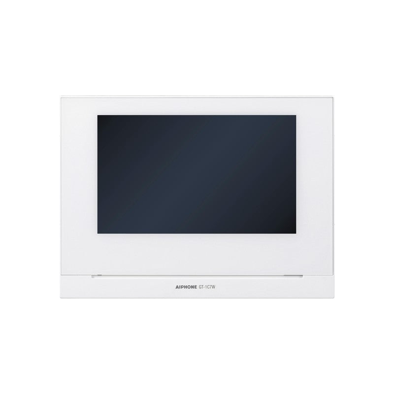Gt Series 4-wire Intercom Monitor With Wifi White Apartment 7 Inch Display Touchscreen Plastic Lock & Auxiliary Output Alarm Input Sub Door Station Up To 32gb Micro SD Card 24vdc