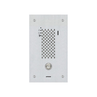 Ix Series IP Intercom 1 Button Audio Door Station Silver Commercial Mechanical Button Stainless Steel Ip65 Ik07 Lock & Auxiliary Output Alarm Input Sub Door Station Up To 32gb Micro SD Card 24vdc/48v POE Switch