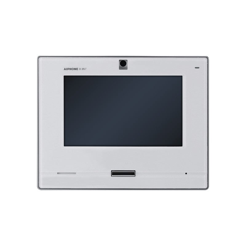 Ix Series IP Intercom Monitor White Commercial 7 Inch Display Touchscreen Plastic H.264 Lock Output(dry Contact) Alarm Input Sub Door Station Up To 128gb Micro SD Card 48v POE Switch