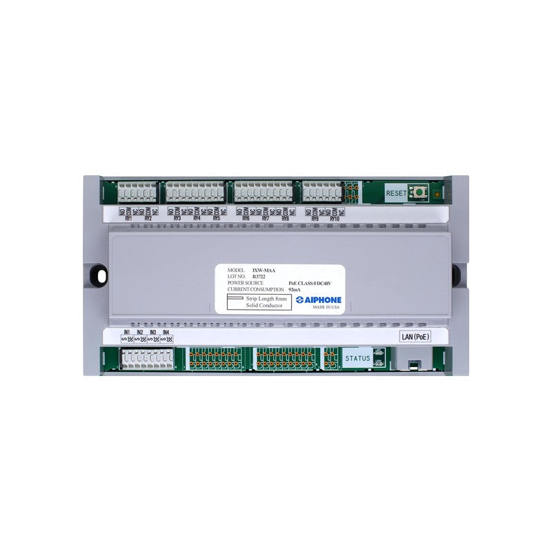 Ix Series IP Intercom Input/output Module Silver Commercial Metal 10 Relay Output(dry) 12vac/dc / 24vdc Bottom Lan