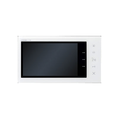 Jv Series 2-wire Intercom Monitor White Residential/commercial 7 Inch Display Touch Button Plastic Lock & Auxiliary Output Sub Door Station 24vdc