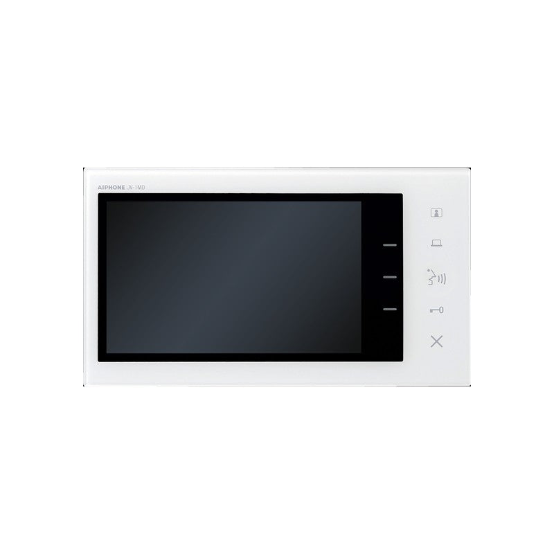 Jv Series 2-wire Intercom Monitor White Residential/commercial 7 Inch Display Touch Button Plastic Lock & Auxiliary Output Sub Door Station 24vdc
