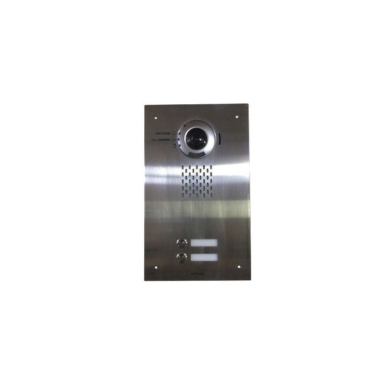 Ix Series IP Intercom 2 Button Audio/video Door Station Silver Commercial Mechanical Button 1.23mp Stainless Steel Ip65 Ik08 H.264 Lock Output(dry Contact) Alarm Input Sub Door Station Up To 32gb Micro SD Card 48v POE Switch