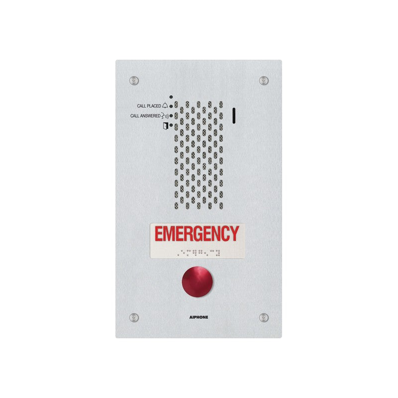 Ix Series IP Intercom 1 Button Audio Door Station Silver Commercial Mechanical Button Stainless Steel Ip65 Ik07 Lock & Auxiliary Output Alarm Input Sub Door Station Up To 32gb Micro SD Card 24vdc/48v POE Switch