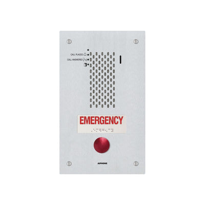 Ix Series IP Intercom 1 Button Audio Door Station Silver Commercial Mechanical Button Stainless Steel Ip65 Ik07 Lock & Auxiliary Output Alarm Input Sub Door Station Up To 32gb Micro SD Card 24vdc/48v POE Switch