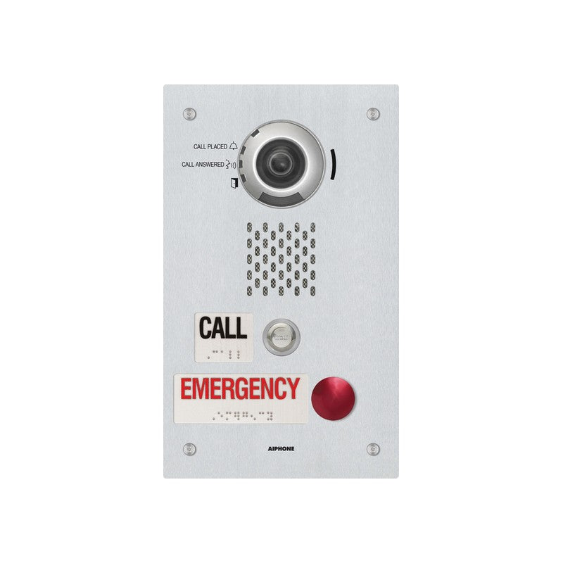 Ix Series Ip/ Voip 2 Button Audio/video Door Station Silver Commercial Mechanical Button 1.23mp Stainless Steel Ip65 Ik08 H.264 & Mjpeg 2 X Outputs Rex Input Sub Door Station Up To 32gb Micro SD Card 24vdc Rear Lan