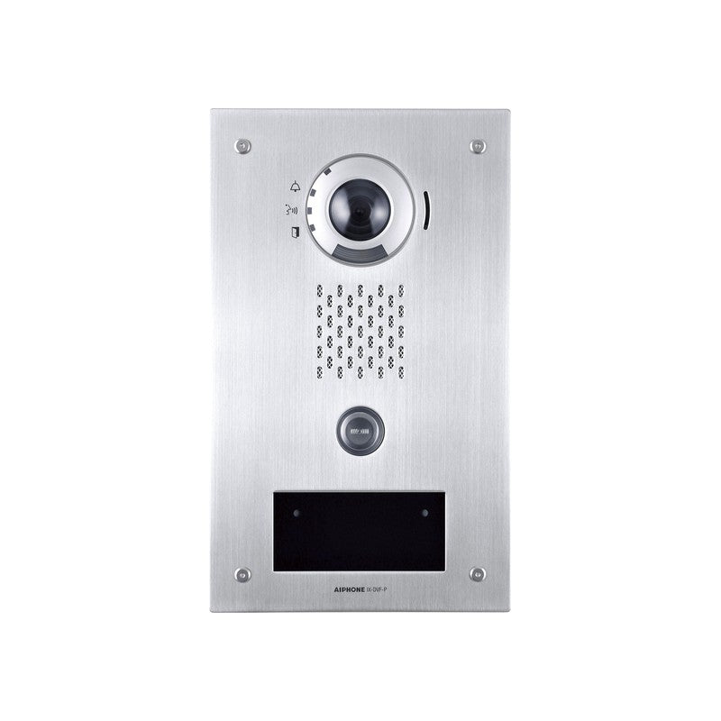 Ix Series IP Intercom 1 Button Audio/video Door Station Silver Commercial Mechanical Button 1.23mp Stainless Steel Ip65 Ik07 H.264 Lock Output(dry Contact) Alarm Input With Hid Multiclass Reader Up To 32gb Micro SD Card 24vdc/48v POE Switch