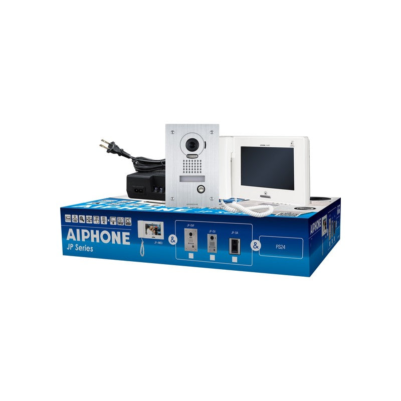 Aiphone Jps-4aedf Video Intercom Kit 1xjp-dvf Flush Door Station 1xjp-4med 7 Inch Touchscreen Monitor 24vdc 4 Door 8 Room