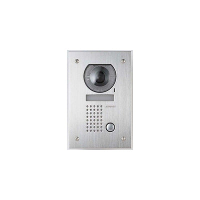 Jf Series 2/4-wire Intercom 1 Button Audio/video Door Station Silver Residential Mechanical Button 525tvl Stainless Steel Ip43 Lock Output(dry Contact) Power By Monitor Bus