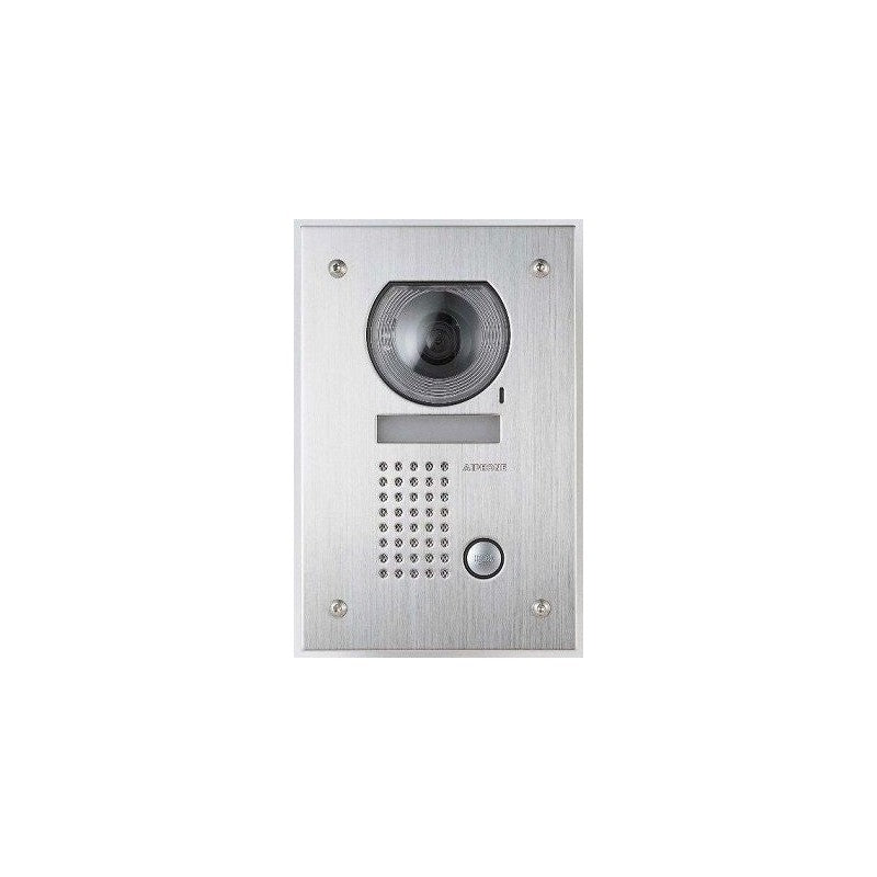 Jf Series 2/4-wire Intercom 1 Button Audio/video Door Station Silver Residential Mechanical Button 525tvl Stainless Steel Ip43 Lock Output(dry Contact) Power By Monitor Bus